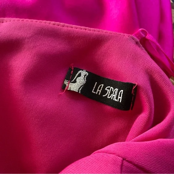 LA SCALA Hot Pink Prom Dress Large - Picture 4 of 7